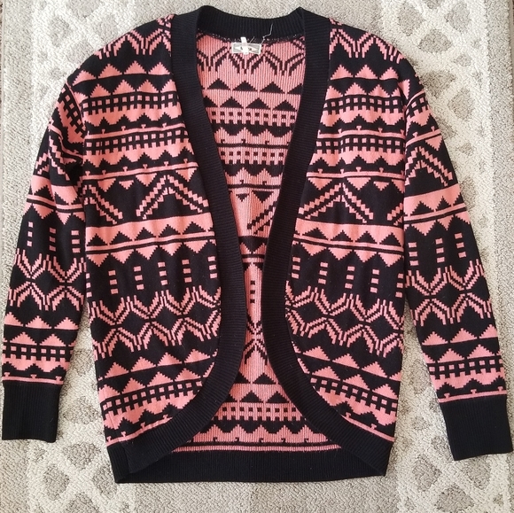 Kirra Aztec Cardigan Pink Black Womens Small - Picture 7 of 8